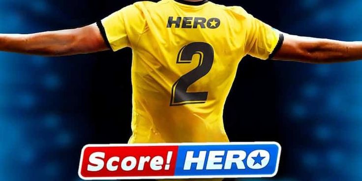 a soccer player is holding his arms out with the words score hero on it's chest