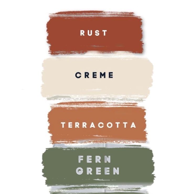 rust. cream. terracotta. fern green. wedding. autumn. fall. beautiful. Fall Wedding Color Swatches, Rustic Orange Wedding Color Palette, Terracotta Color Scheme Wedding, Fall Wedding Colors Rust, Earthy Wedding Colors Colour Palettes, Fall Earth Tone Wedding Colors, Bridal Color Schemes Fall, Earth Wedding Colors, Summer Wedding Rustic Colors