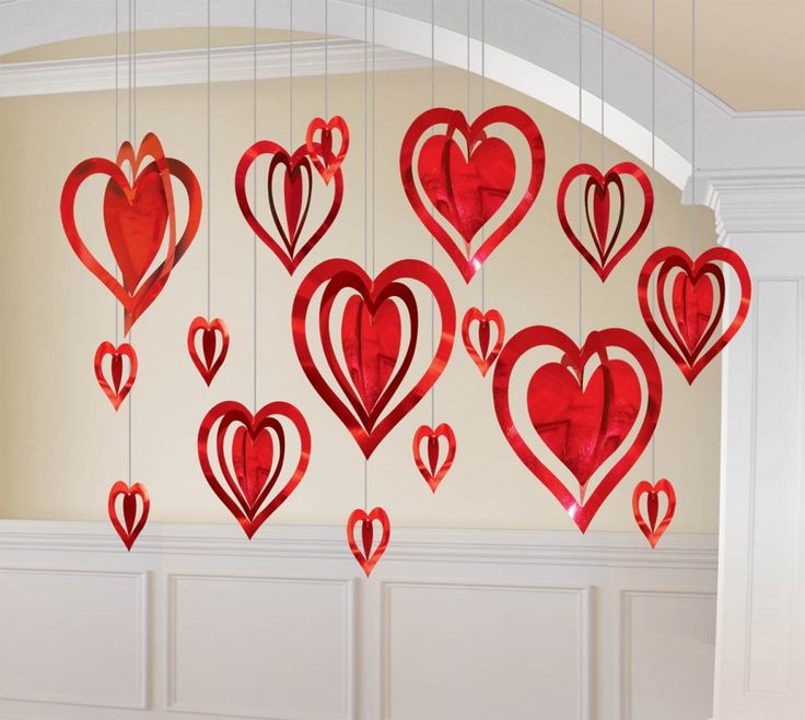 red hearts hanging from strings on a white background with the number 16ct below them