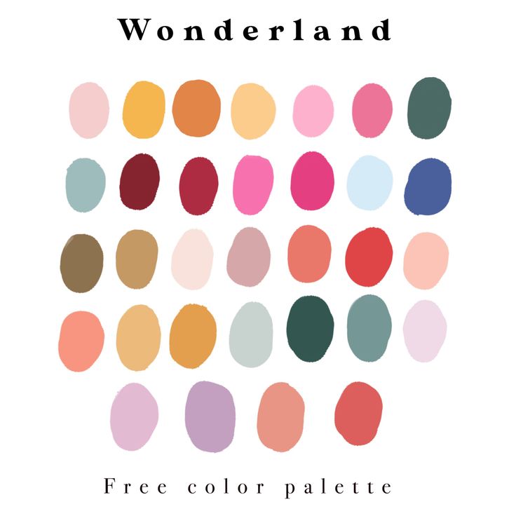 the cover for wonderland magazine featuring colorful circles and text that reads, free color palette