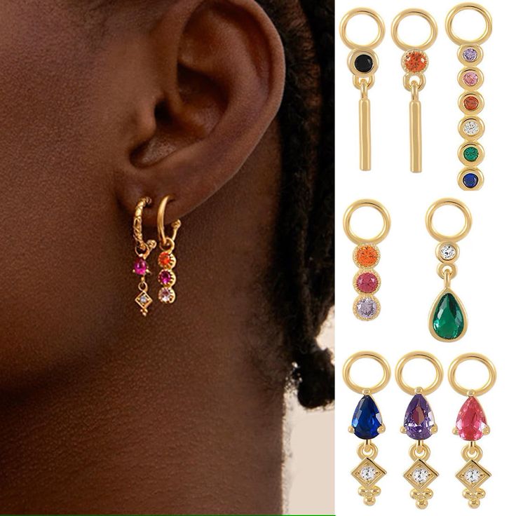 𝐃𝐞𝐬𝐜𝐫𝐢𝐩𝐭𝐢𝐨𝐧  Dress up your hoops with these dainty charms that can be mixed up with one another.   We use gold plated solid sterling silver, and high grade gemstones, so they will be with you for many years to come. 𝐌𝐨𝐫𝐞 𝐃𝐞𝐭𝐚𝐢𝐥𝐬 * 14k gold plated solid 925 sterling silver; * High grade CZ gemstones offer impressive brilliance *  Fit on most  plain or diamond eternity hoops(thin & medium hoops) * Hypoallergenic, nickel and lead-free coating 𝐕𝐢𝐬𝐢𝐭 𝐎𝐮𝐫 𝐒𝐭𝐨𝐫𝐞 https Hoop Charms, Forest Hills, Pave Pendant, Gold Charms, Earring Charms, Diamond Eternity, Huggie Hoop Earrings, Jewelry Earrings Hoops, Gold Charm