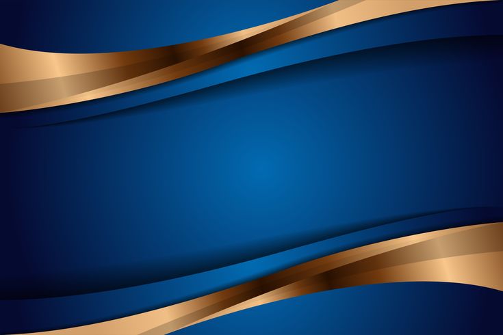 a blue and gold background with wavy lines