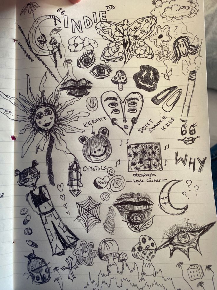 Indie sketchbook doodles in 2021 | Sketchbook art inspiration, Funky