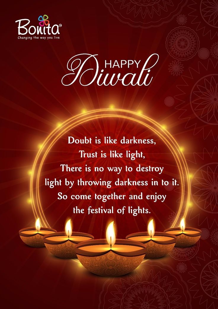 happy diwali greeting card with lit candles on red background for diwali