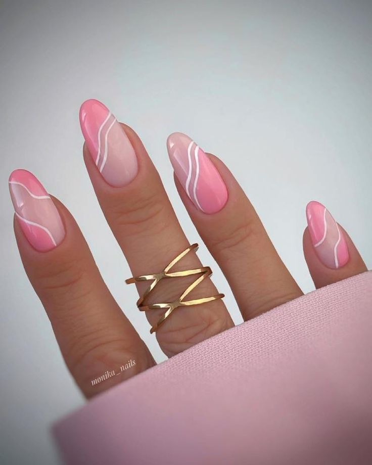 50+ Stunning Pink Spring Nail Designs You Need To Try; swirl nails! This includes pink spring nails 2023, pink spring nails design, pink spring nails acrylic, pink spring nails short, pink spring nails coffin, pink spring nails almond, pink spring nail ideas & more! This also includes pink spring nail art, pink nails, spring nails, pink nails designs, spring nails designs, spring nail art, spring nails acrylic, spring nail colors, pink nail art & more! #pinkspringnails #pinknails #springnails Ongles Rose Pastel, Acrylic Nails Almond Shape, Baby Pink Nails, Spring Nail Designs, Modern Nails, Simple Gel Nails, Summery Nails, Almond Nails Designs, Almond Acrylic Nails