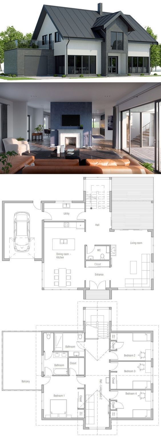 Small modern house blueprint - Qasboys