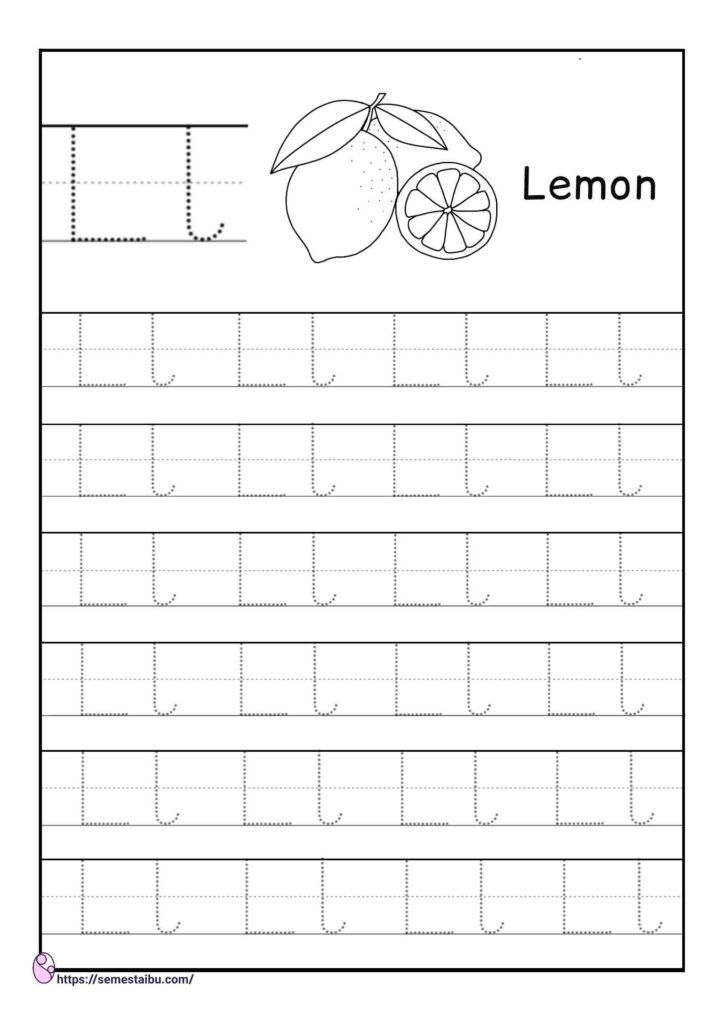 the letter l is for lemon worksheet with an uppercase and lowercase letters