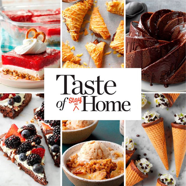 a collage of different desserts and pastries with the words taste of home