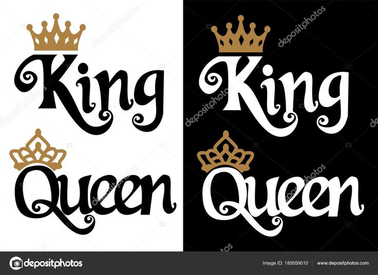 king and queen with crown on black and white background