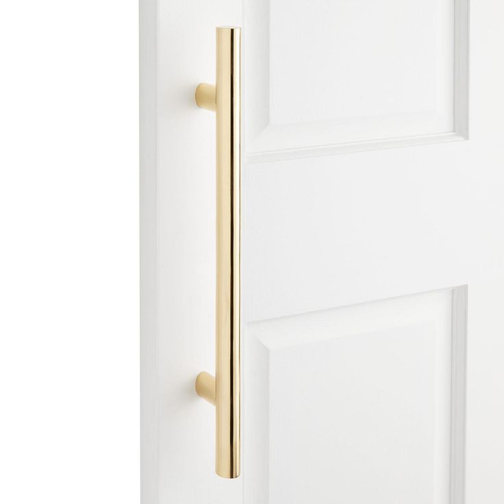 a white door with a gold handle on it