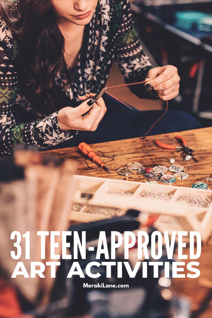 ‘I'm Bored' Ideas: 31 Art Activities for Teens Art Activities For Teens, Therapeutic Art Activities, Reduce Screen Time, Fun Art Projects, Bored Ideas, Mindful Activities, Art Ideas For Teens, Cool Crafts, Group Art Projects