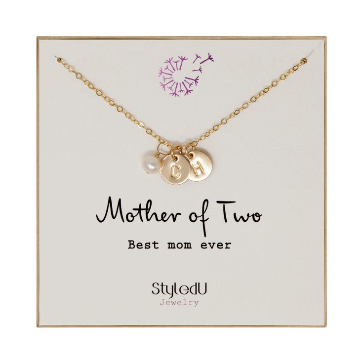 PRICES MAY VARY. ✔️THE LOVE BETWEEN A MOTHER AND CHILDREN: This dainty, beautiful initial necklace symbolizes the unbreakable bond between mother and children. We custom hand stamp your children’s initials onto the pendant to embody the unique relationship you have with your children. Keep “Mother of Two” close to your heart to express the sincerity of your love for your children, and let motherhood empower you. Perfect a sentimental gift to honor moms, mothers, yourself, and all the amazing wom Small Gift For Mom, Adjustable Gold Necklace With Hallmark, Adjustable Gold Necklaces With Hallmark, Adjustable Hallmark Jewelry For Gifts, Christmas Gift Jewelry With Birthstone, Personalized Gold Jewelry For Mother's Day, Personalized Wedding Jewelry For Christmas, Gold Charm Necklace With Hallmark For Personalized Gift, Gold Jewelry With Hallmark For Personalized Gift