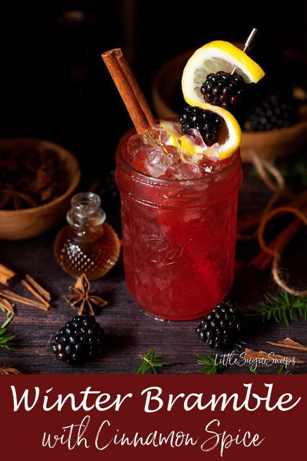 winter bramble punch with cinnamon, spice and blackberries