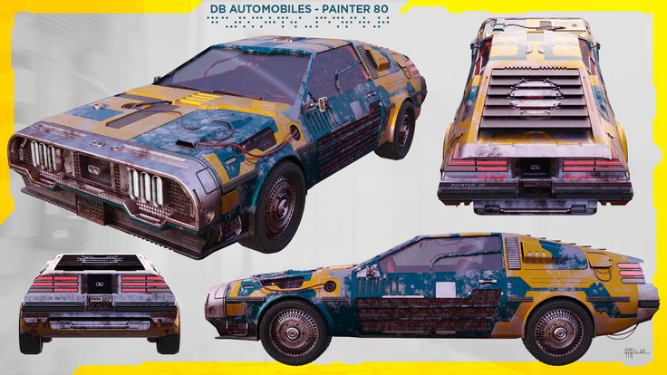 the back to the future vehicles are painted in different colors