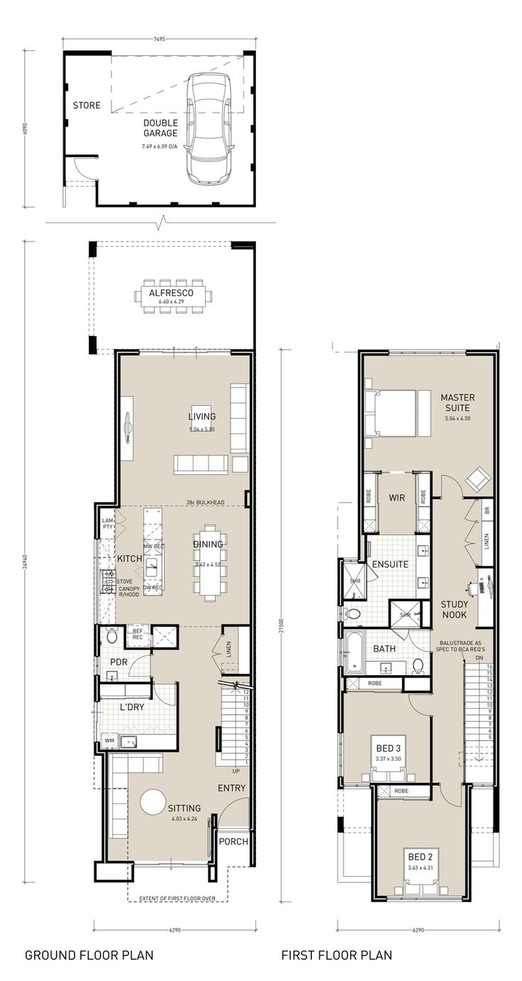 two story house plans with floor plans and measurements