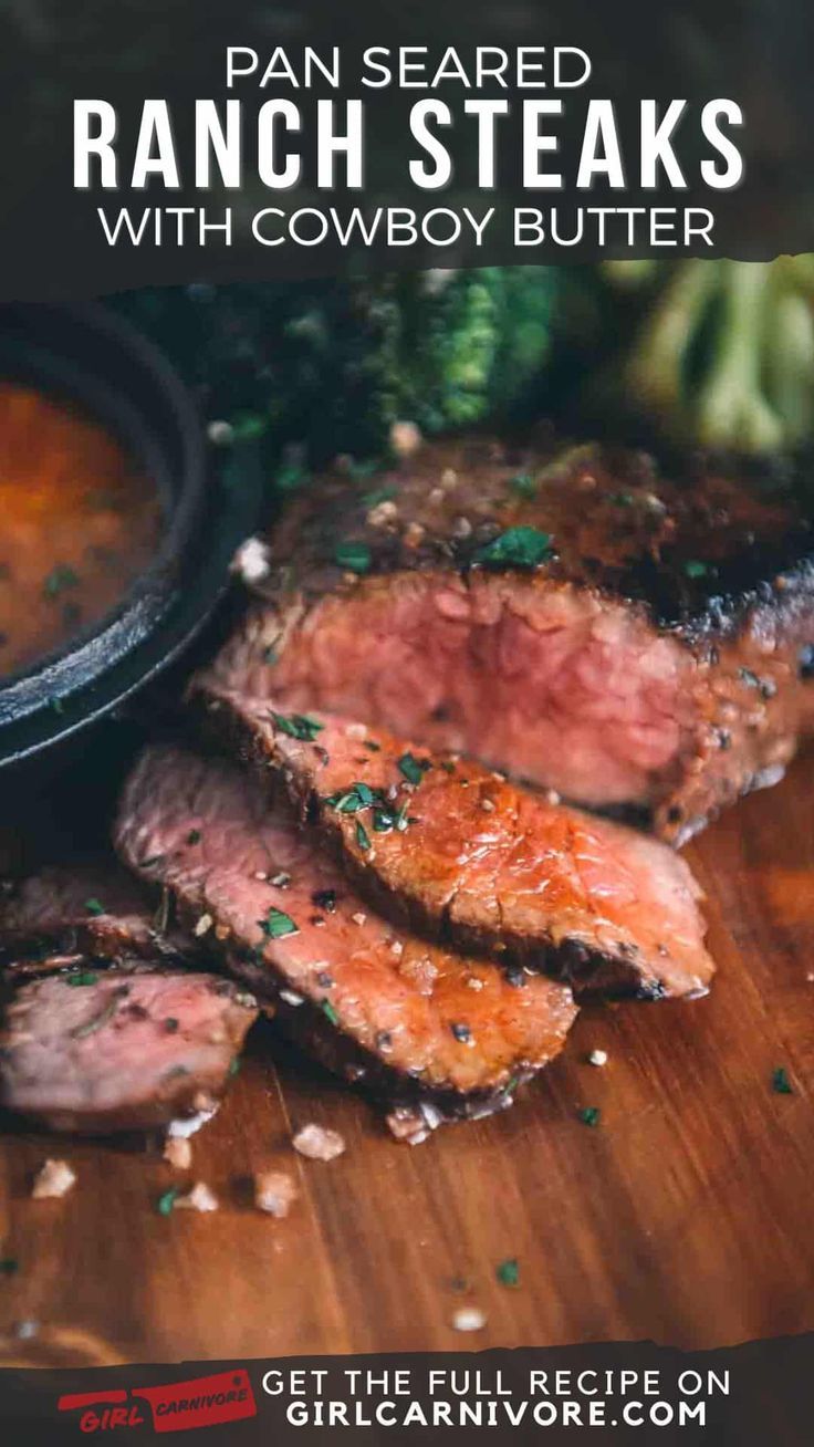 pan seared ranch steaks with cowboy butter