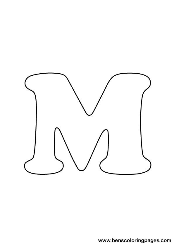 the letter m is made up of black and white letters, which are outlined in line