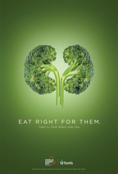 a broccoli advertisement with the words eat right for them