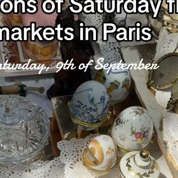 an assortment of antiques is on display at the flea market in paris, saturday 9th of september