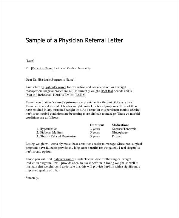 Sample Referral Letter To Gp