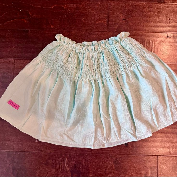 Tags Removed. Never Worn. Light Blue Skirted Bottoms For Beach, Light Blue Skirted Beach Bottoms, Cotton Skort For Spring And Summer, Light Blue Tiered Skirt For Beach, Casual Cotton Skort With Gathered Skirt, Light Blue Beach Skirt For Spring, Light Blue Skirt For Vacation, Spring Beach Light Blue Skirt, Light Blue Skirted Bottoms For Summer