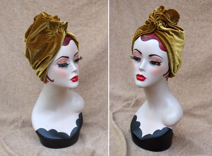 20s / 30s inspired golden velvet full cap turban for the Fall.  Cozy fall accessories in elegant autumn colours. For the perfect Art Nouveau Look. Hand made turban hat, made of stretchy velvet - color GOLD. FULL CAP TURBAN: Machine sewn & hand finished - each turban headband is unique and looks a little bit different. One of a kind! Very easy to wear. There is no knot: this new full cap turban is very soft & comfortable to wear. No pressure.  Very stretchy and soft velvet, one size fits all. If 1920s Turban, Glass Aesthetic, Frida Kahlo Style, Velvet Turban, Black Poppy, Head Dress, Turban Headband, Autumn Colours, Turban Hat