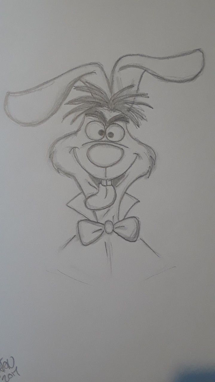 a drawing of a cartoon character wearing a bow tie