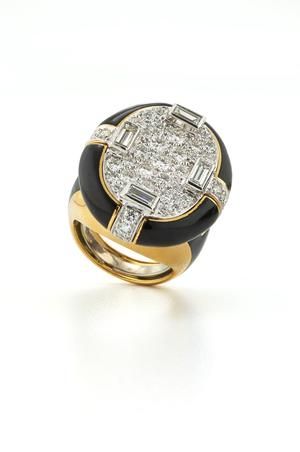 Table Ring David Webb, Ring Collections, Black Enamel, Brilliant Cut Diamond, Diamond Cuts, Platinum, 18k Gold, Rings For Men, Wedding Rings