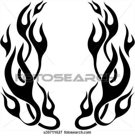 two black and white flames tattoo designs on a white background with space for your text