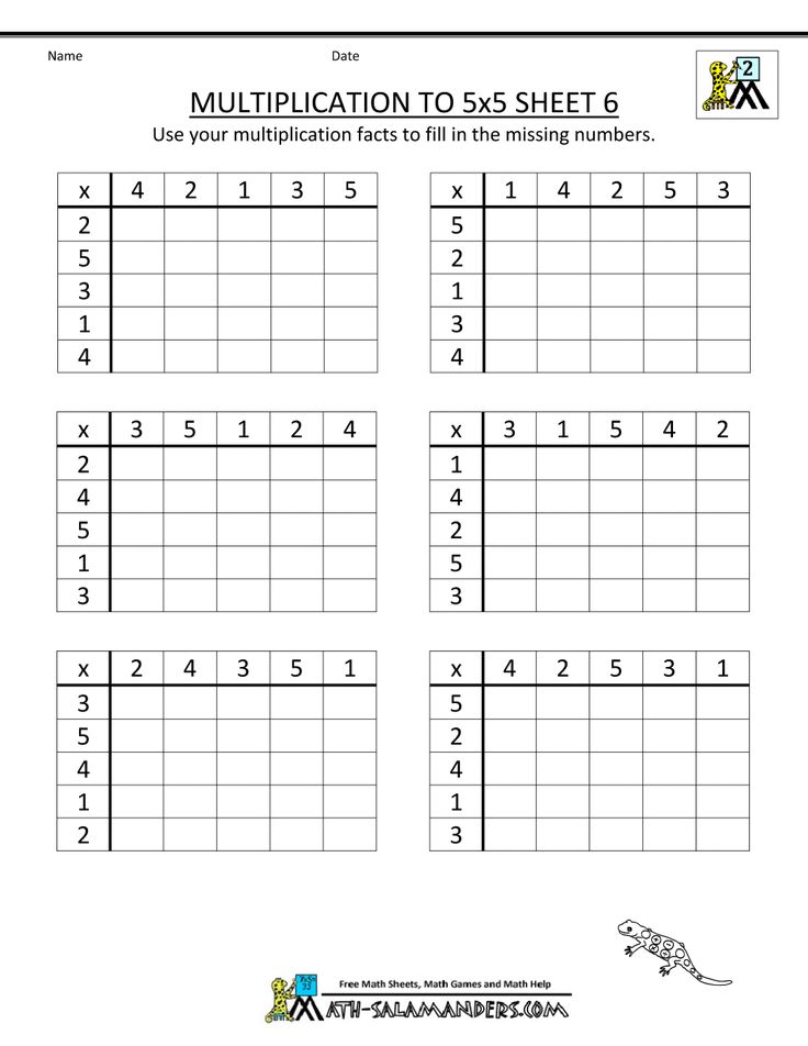 Math Salamanders Multiplication