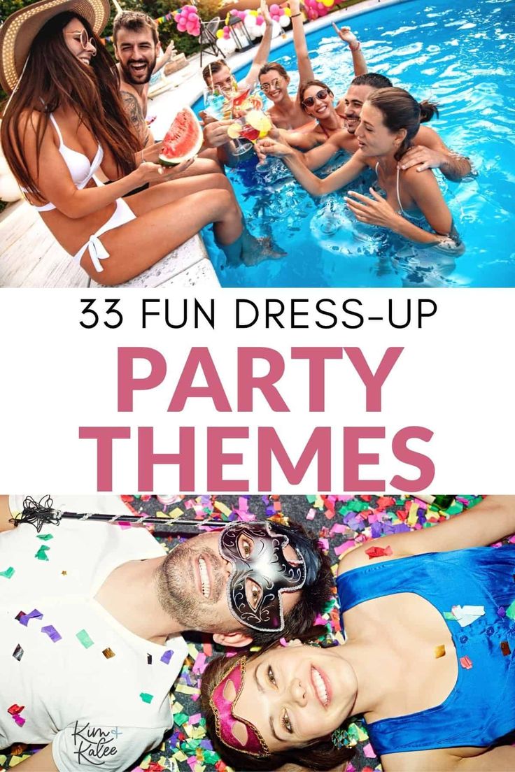 the party theme is featured in this collage