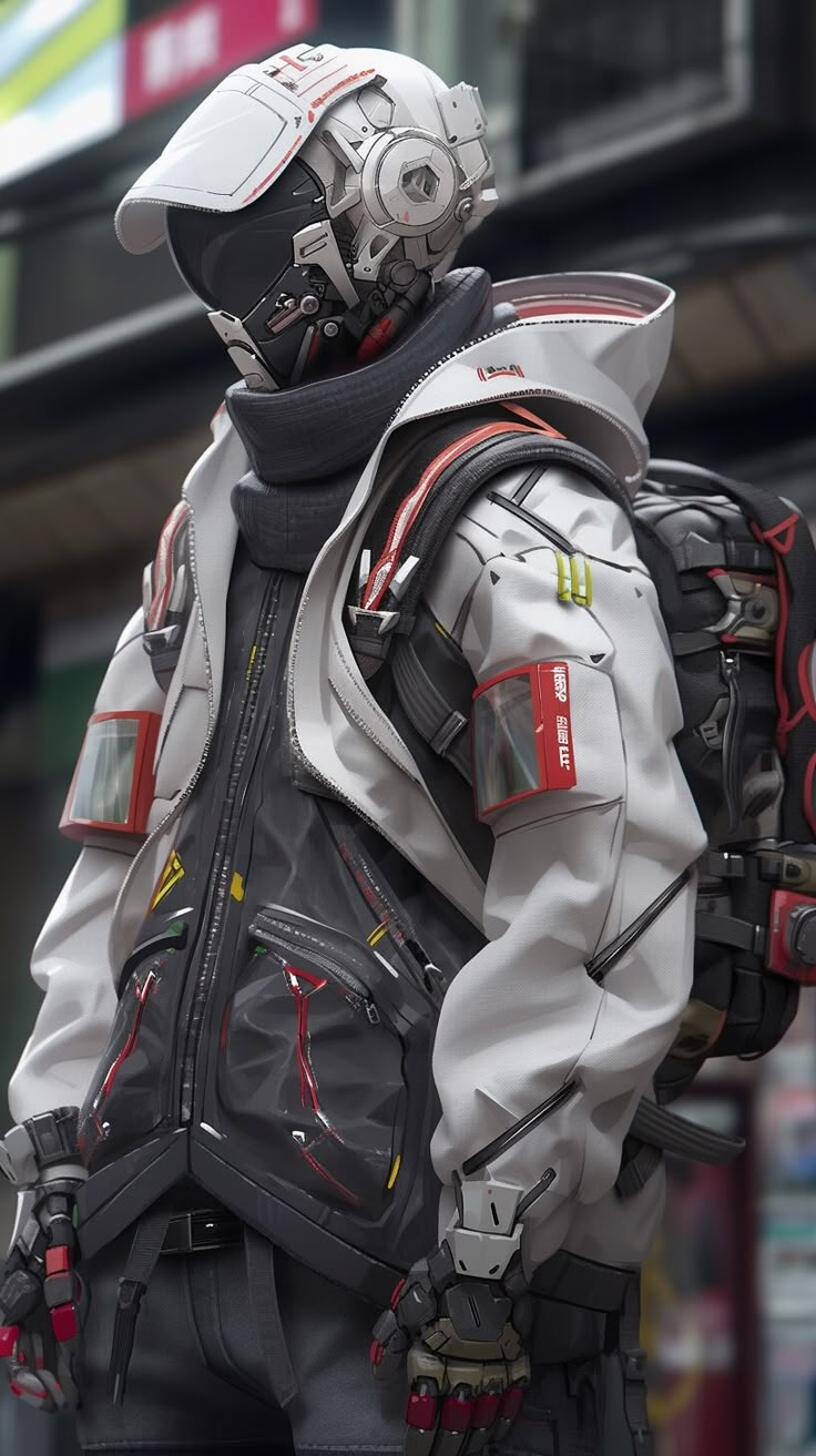 ArtStation - Techwear Jacket Fashion Mech Outfit, Cyberpunk Fashion Futuristic Clothing, Cyberpunk Fashion Futuristic, Jacket Reference, Robot Clothes, Eric Bellefeuille, Futuristic Jacket, Robot Fashion, Techwear Men