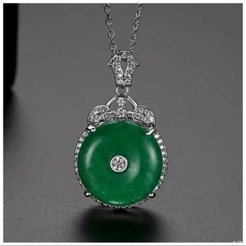 Made Using Swarovski Crystals The Cristyana Jade Green Crystal Necklace S8 | eBay Elegant Round Crystal Necklace, Elegant Jade Necklace As Gift, Handmade Round Crystal Necklace, Elegant Handmade Crystal Necklaces With Round Pendant, Costume Jewelry Crystal Necklace With Jewels For Gift, Elegant Jade Necklaces As Gifts, Elegant Sterling Silver Necklace For May Birthstone, Exquisite Crystal Necklace For Gift, Elegant Sterling Silver Crystal Necklace For May Birthstone