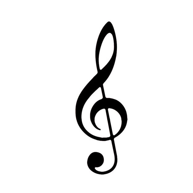 a black and white photo of a musical note