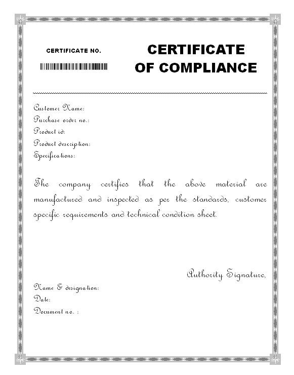 the certificate for an employee is shown in black and white