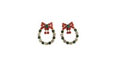 Multi Colored Rhinestone Christmas Wreath Pierced Earrings Tractor Supply, Accessories Jewelry Earrings, Pierced Earrings, Women Accessories Jewelry, Christmas Wreath, Earings Piercings, Tractor, Multi Colored, Floral Rings