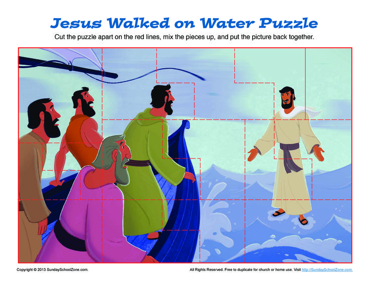 jesus walked on water - f - puzzle for kids and adults to learn how to use it