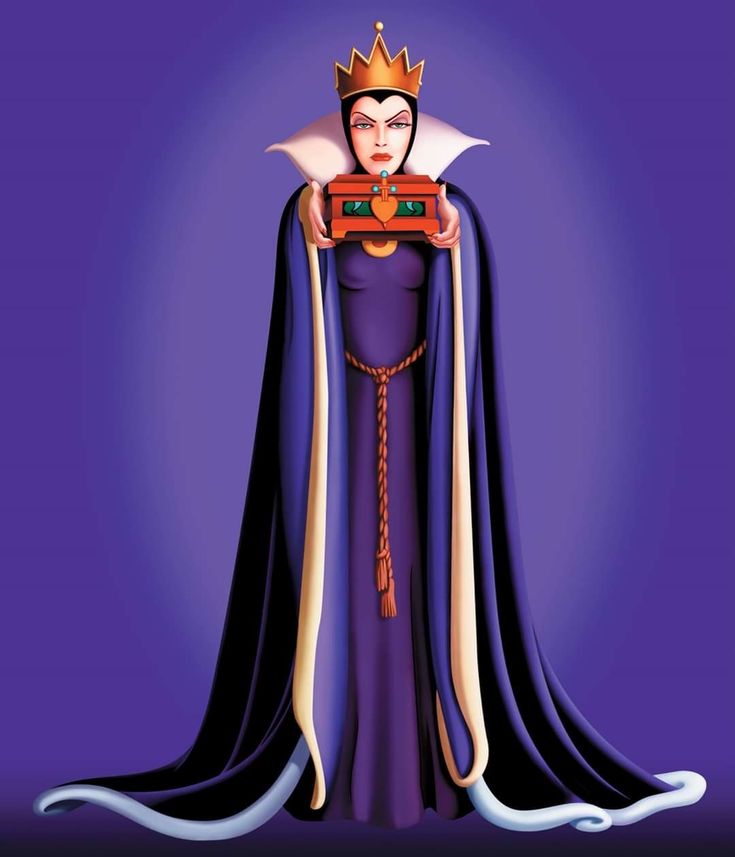 the evil queen from disney's sleeping beauty is shown in this animated character illustration