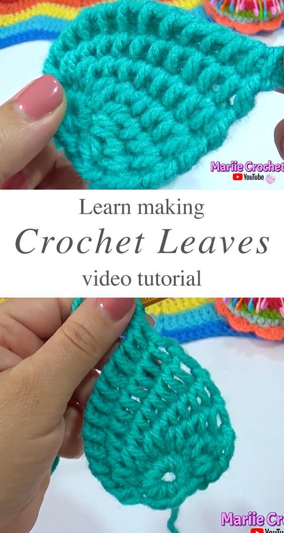 the crochet leaves are being worked on