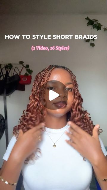 Zoba.es | Lifestyle Content Creator • YouTuber👸🏽🤎 on Instagram: "How To  Style Short Braids🤎🌸-Which style looked really good on me ?  Let me know in the comment section  Hair Details: I used the @lushhairnigeria wow braids in Colour 30🤎  follow @zoba.es for more contents 👸🏽🤎 {how to style braids , hair day, short braids, braids, trending hairstyles, affordable hairstyles, boho braids, short hairstyle inspo}  #howtostylebraids #knotlessbraids #braids #curlyhairstyles #exploremore #hairinspo #hairstyletutorial #easywaytostylebraids #knotless #knotlessbraids #braids #shortbraids #shorthair #boho #bohostyle #bohobraids #boxedbraids #simplehairstyles #simplehairstyle #curls #braid #braidstyles #braidideas #braid #braider #shortbraids #hairstyle #hairstyle #hairstyles #hairinspo #hairin Short Braids With Curly Tips, Styles For Short Boho Knotless Braids, How To Style My Short Braids, Styling Short Knotless Braids With Curls, Ways To Style Short Box Braids, Styling Short Braids With Curly Ends, Short Braids Styles For Black Women, Hairstyles For Short Boho Braids, How To Style Short Knotless Braids With Curls