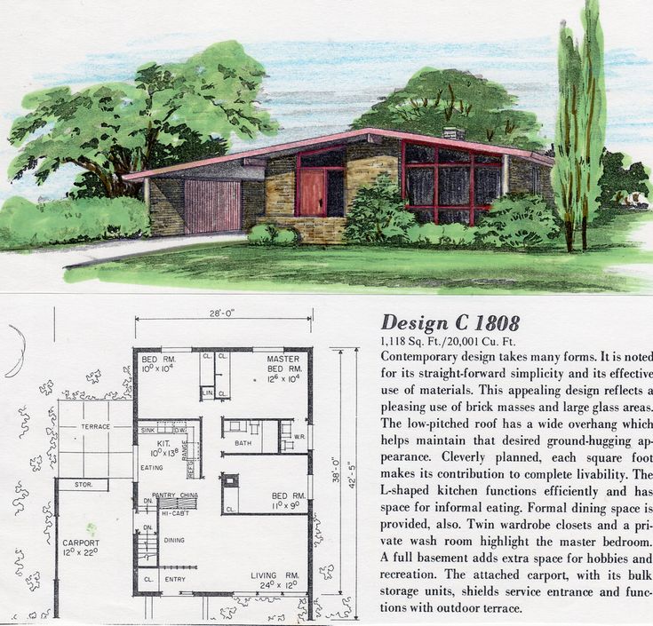 Untitled Modern house plans, Mid century modern house, Modern floor plans