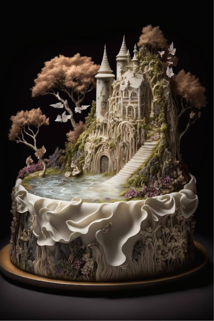 a cake that is made to look like a castle