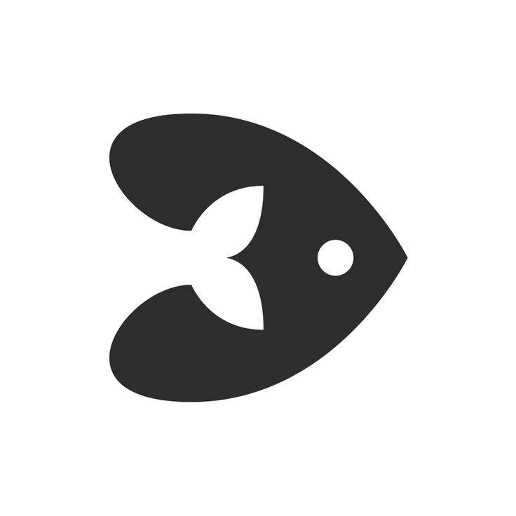 a black and white image of a fish on a white background with the letter b in it's center