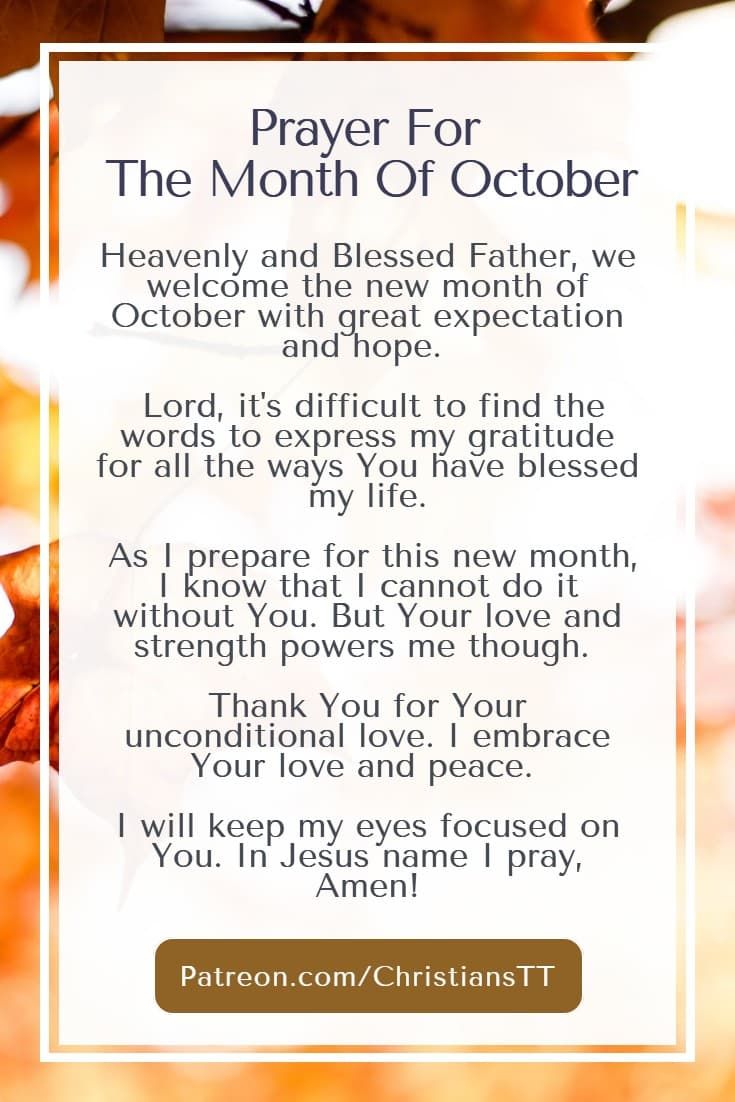 a prayer for the month of october