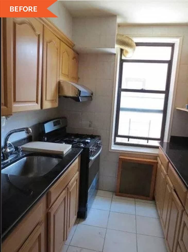 the kitchen is clean and ready for us to use in its new owner's home