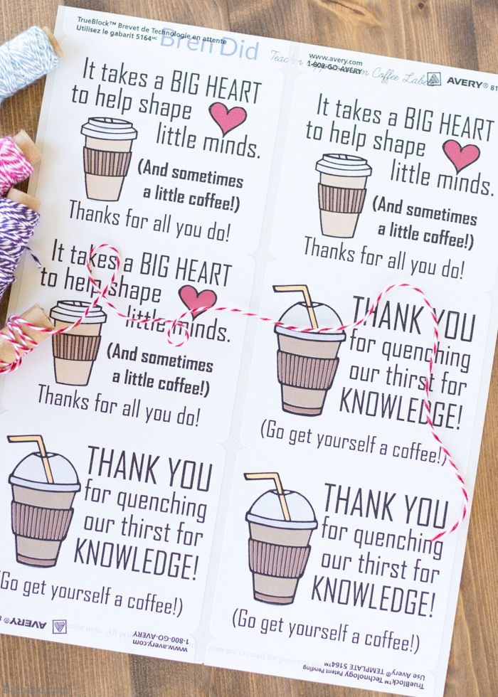 two stickers that say it takes a big heart to help little minds and drink coffee