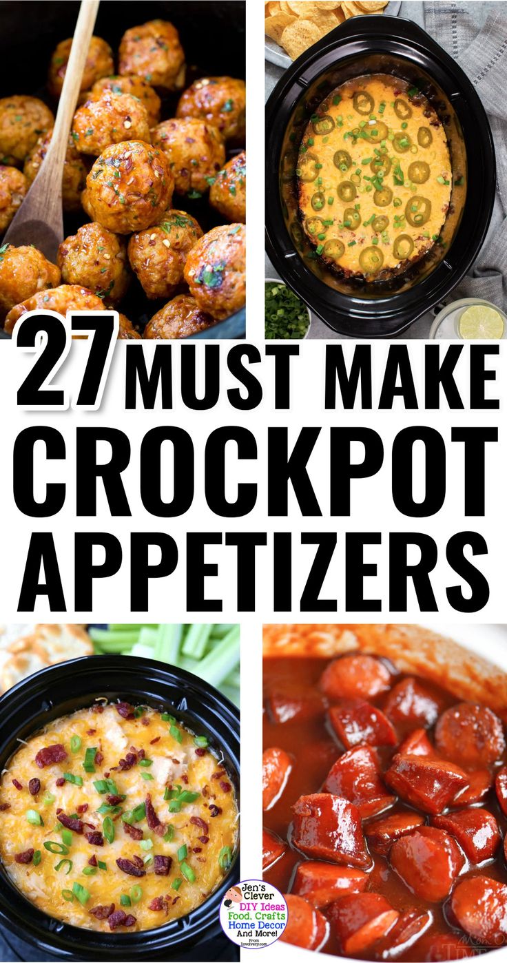 Crockpot Appetizers For Easy Make Ahead Party Food Make Ahead Party Food, Crockpot Party Food, Slow Cooker Appetizers, Crockpot Appetizers, Fruit Appetizers, Bowl Party Food, Make Ahead Appetizers, Easy Party Food, Potluck Dishes