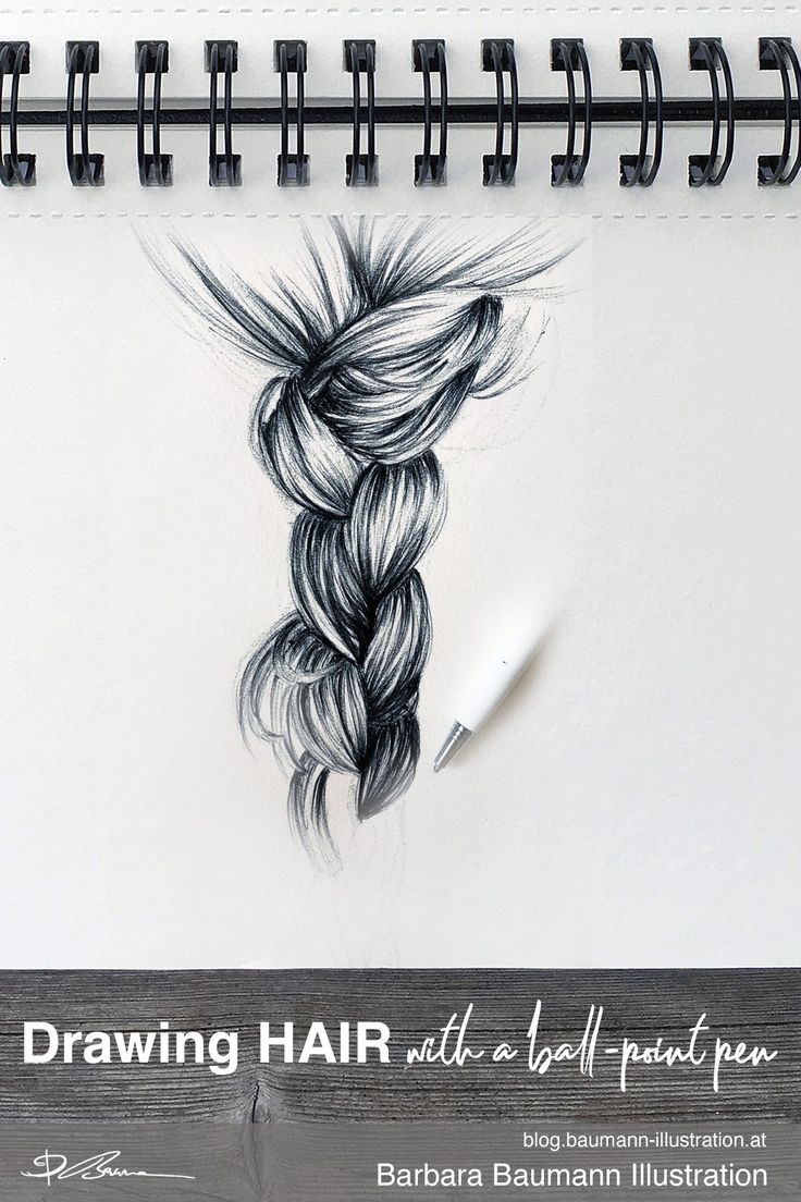 a drawing of a woman's hair is featured in the book, drawing hair