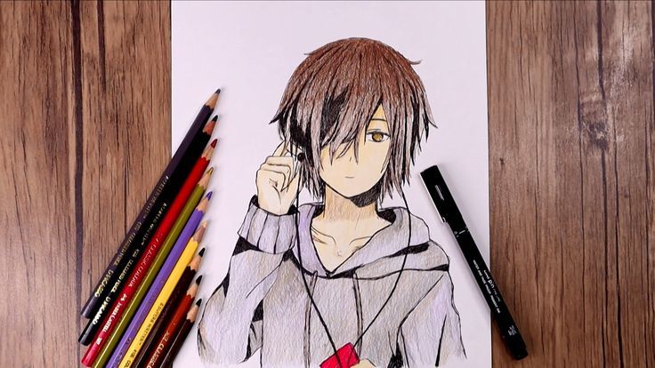 Premium Vector  A drawing of a boy with a hoodie that saysthe last  wordon it