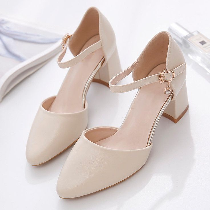 Types Of Heels For Women, Heels Design Ideas, Beige Heels Outfit Dress, Ladies Shoes Heels, Ankle Shoes For Women, Wide Feet Shoes Heels, Office Heels Classy, Shoes For Office Women, Classy Shoes Women